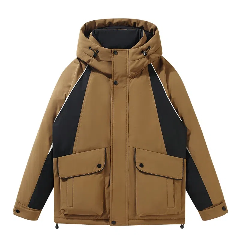 FORHUG Geometric Colorblock Down Jacket