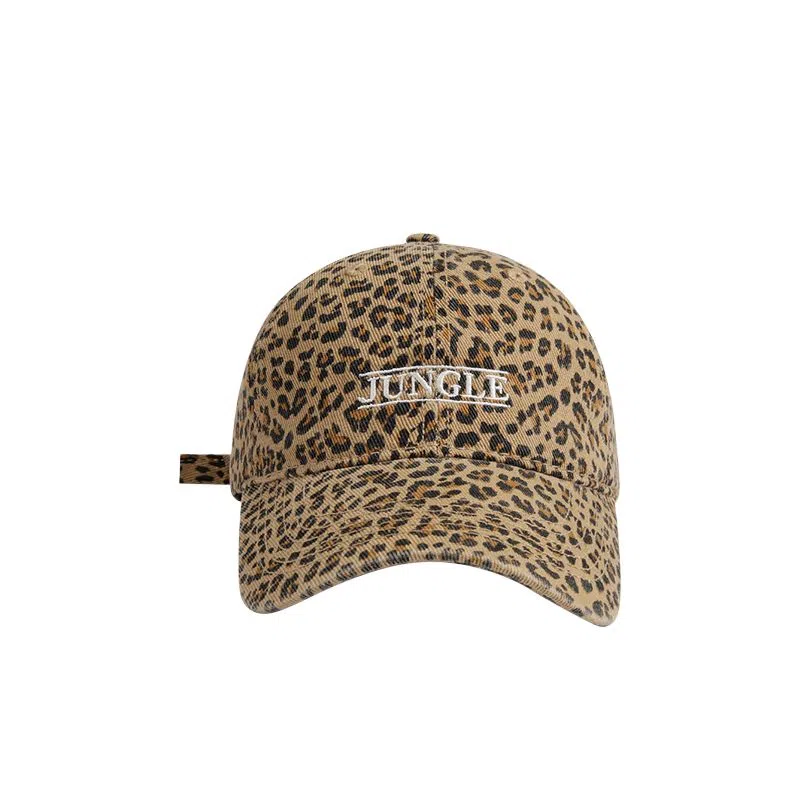 艾佳微 做旧豹纹深顶大头围显脸小软顶高级感潮 棉 鸭舌帽 男女同款情侣款