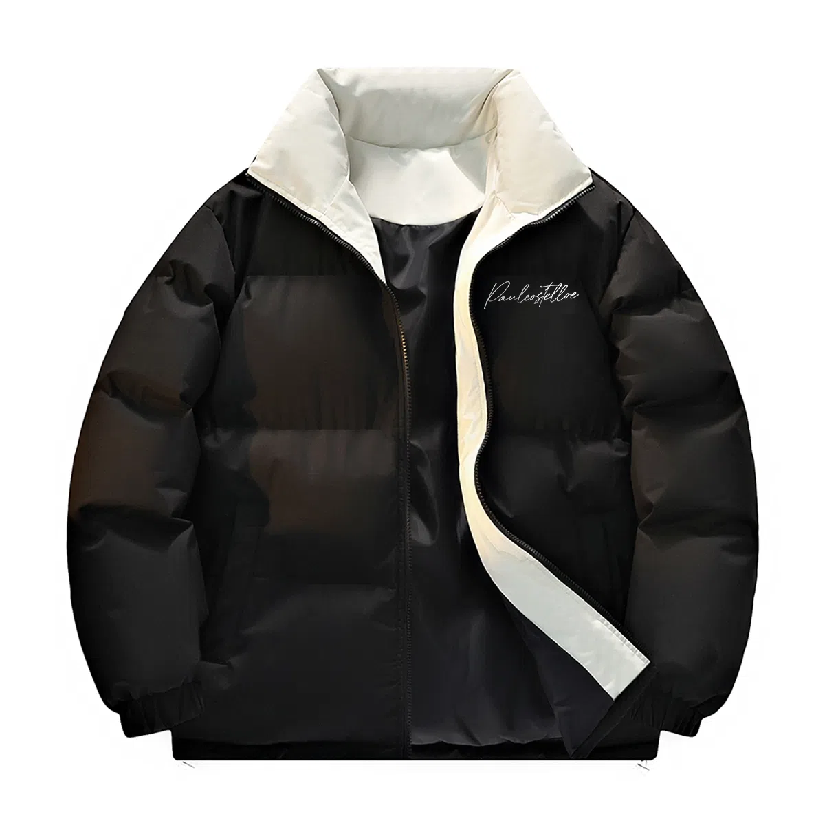 PAUL COSTELLOE Logo Colorblock Down Jacket