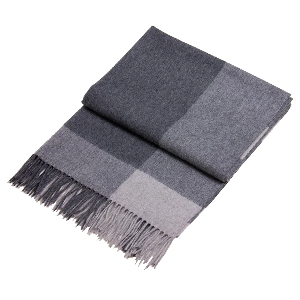 红豆 柔软细腻时尚百搭格纹 羊绒 绒线围巾 男女同款情侣款