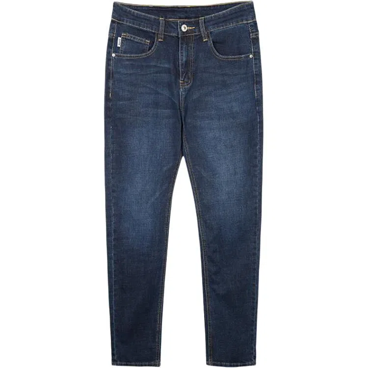 才子 男装撞色刺绣直筒牛仔裤 男款