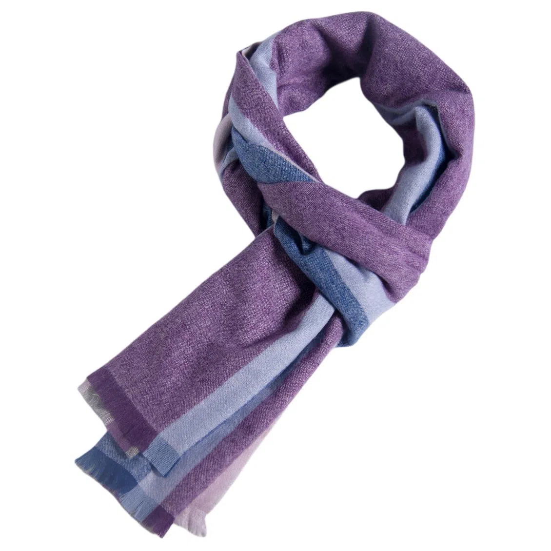 红豆 条纹舒适时尚百搭保暖 羊绒 绒线围巾 男女同款情侣款