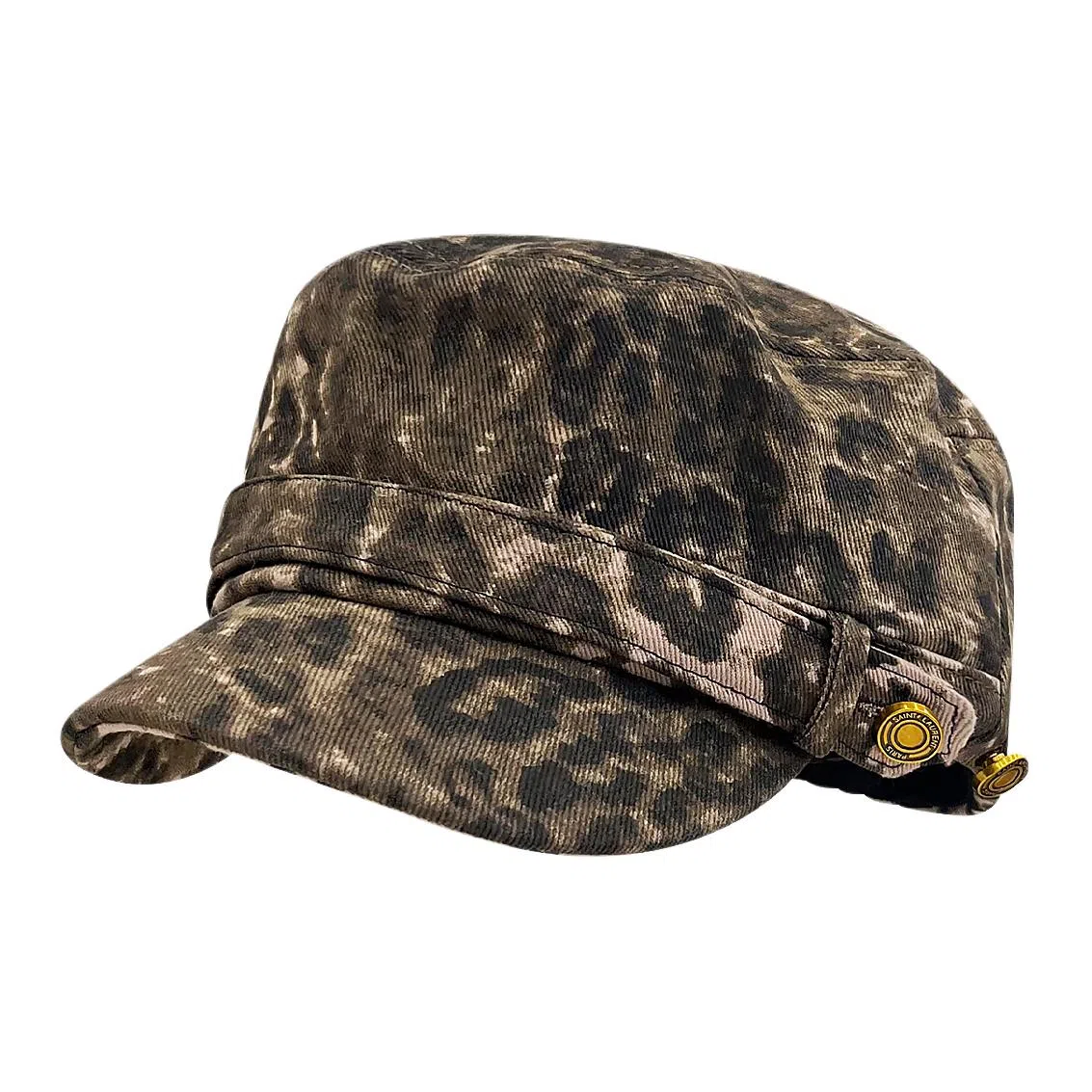 木林森 美式复古豹纹酷千禧辣妹显脸小 牛仔布 贝雷帽 男女同款情侣款