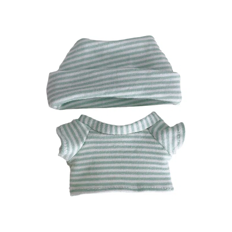 图米鱼 适配于四代 迷你 条纹短袖开口帽 娃衣着替