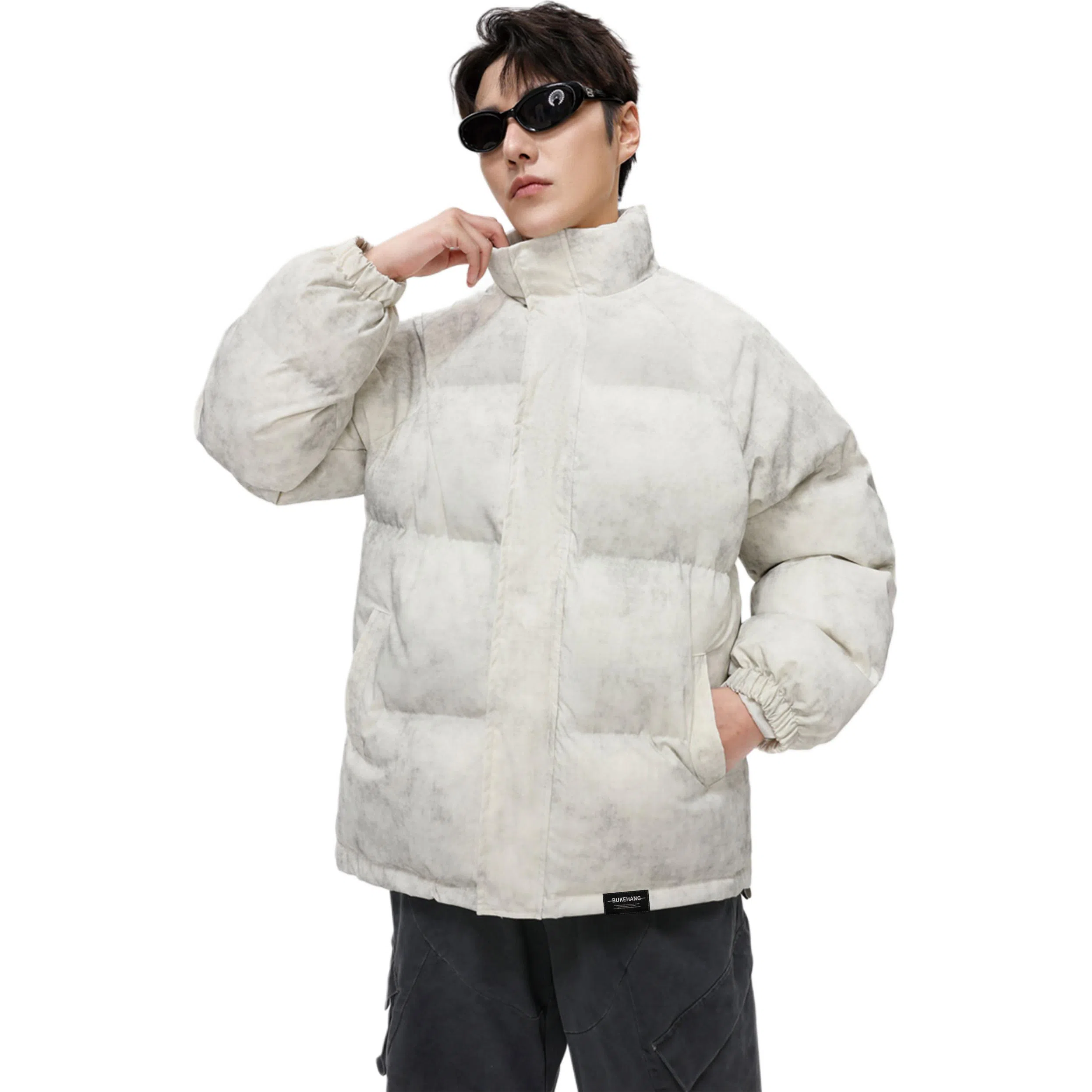 【扎染脏脏面包服】布客行 美式复古立领宽松休闲百搭高级感时尚街头基础通勤加厚保暖防泼水防污做旧废土风无性别主义冬季棉服 男女同款