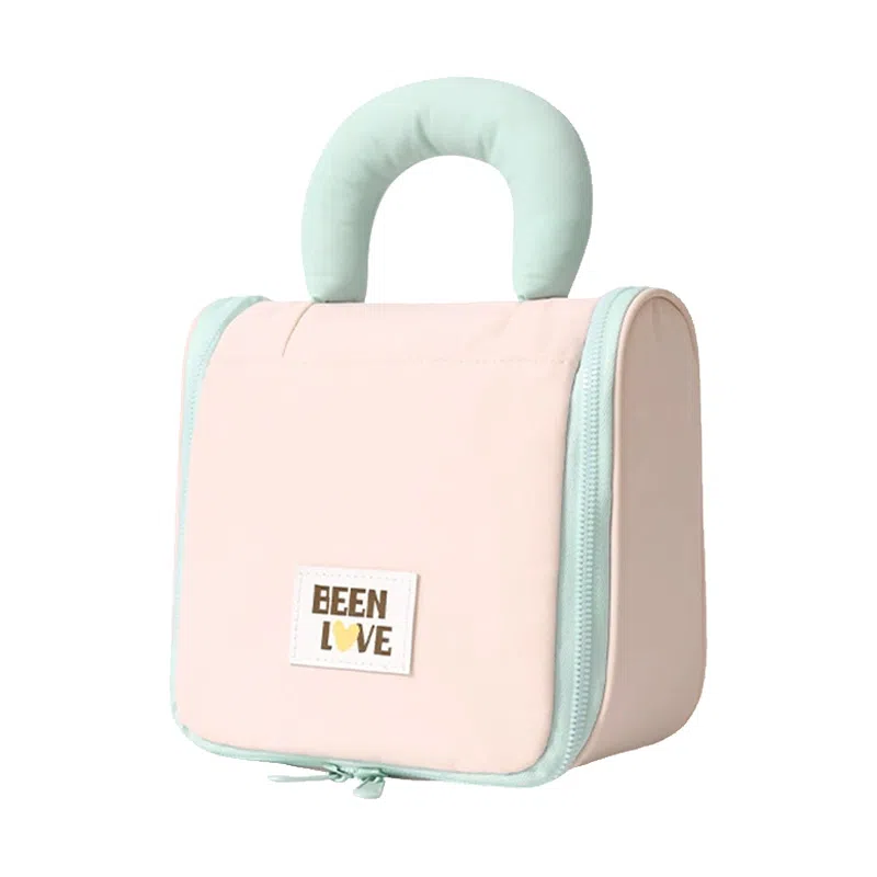 悦语美妆包 便携收纳防尘 高颜值化妆包大容量手提化妆品包旅行棉花糖色洗漱包