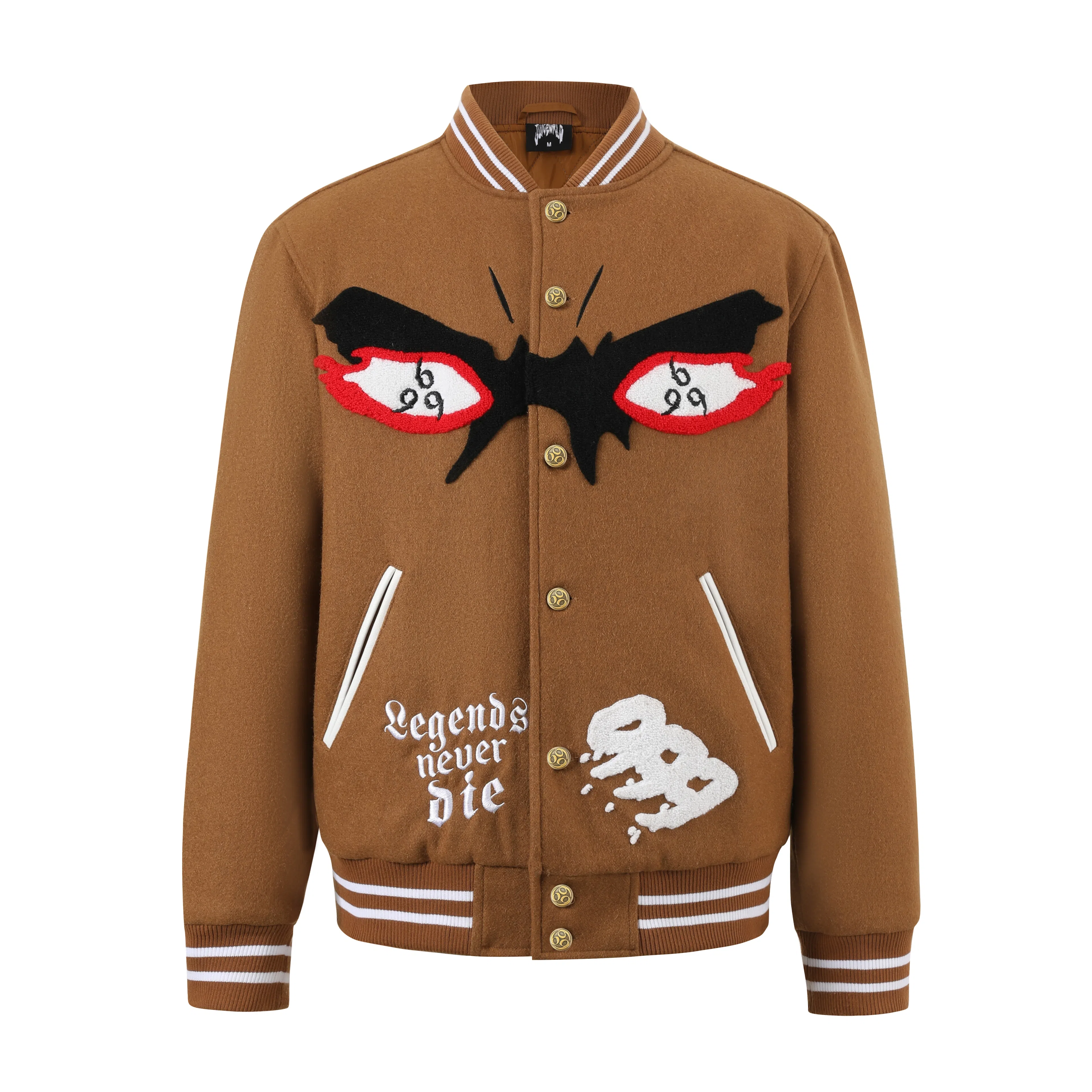 Juice Wrld FW25 Rebirth Eye Wool Baseball Jacket