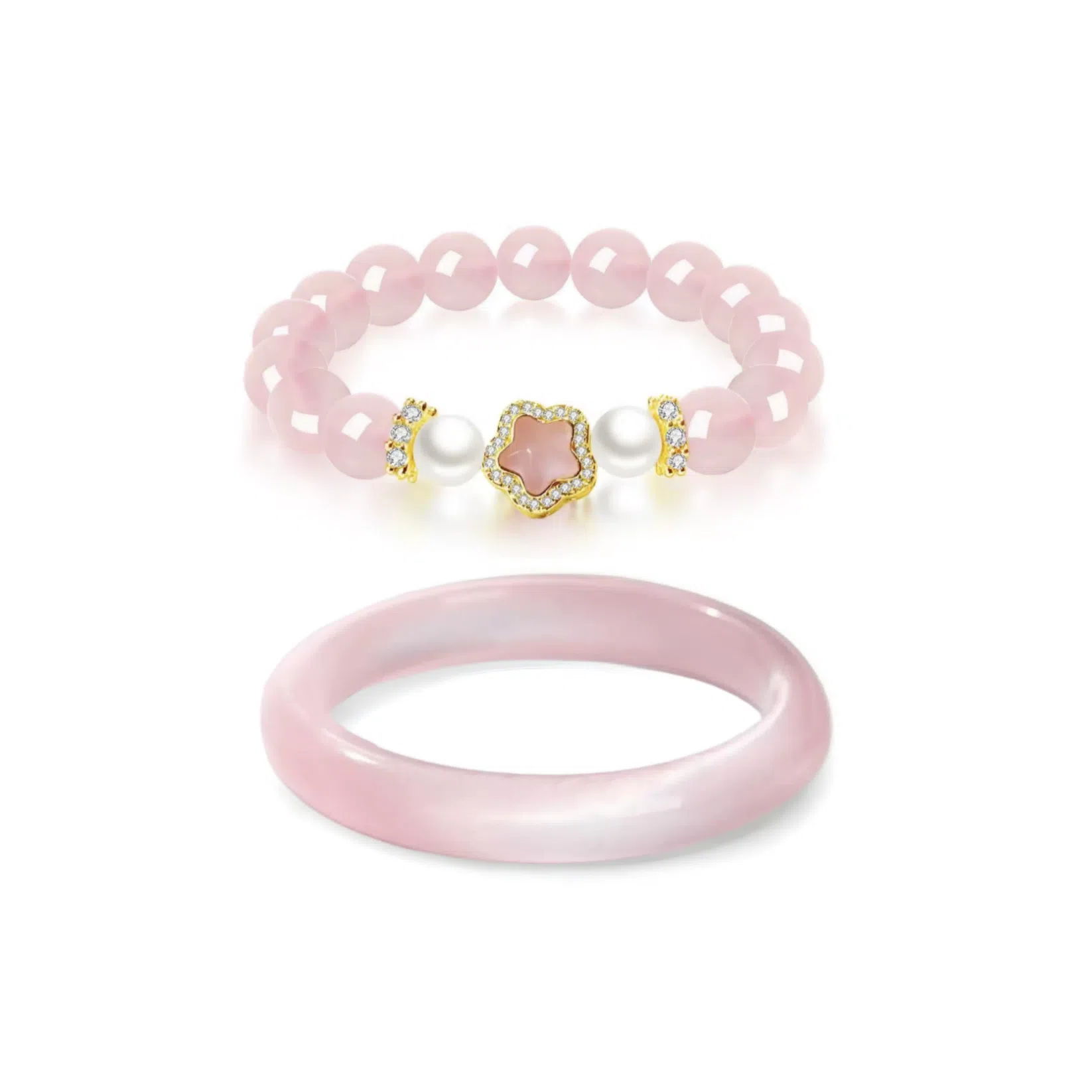 匠锁心玉 粉黛佳人清冷感星星新中式叠戴 招财纳福国潮原创设计小众轻奢高级感 气质百搭潮流年轻时尚手饰#显白 琉璃 手镯 女款