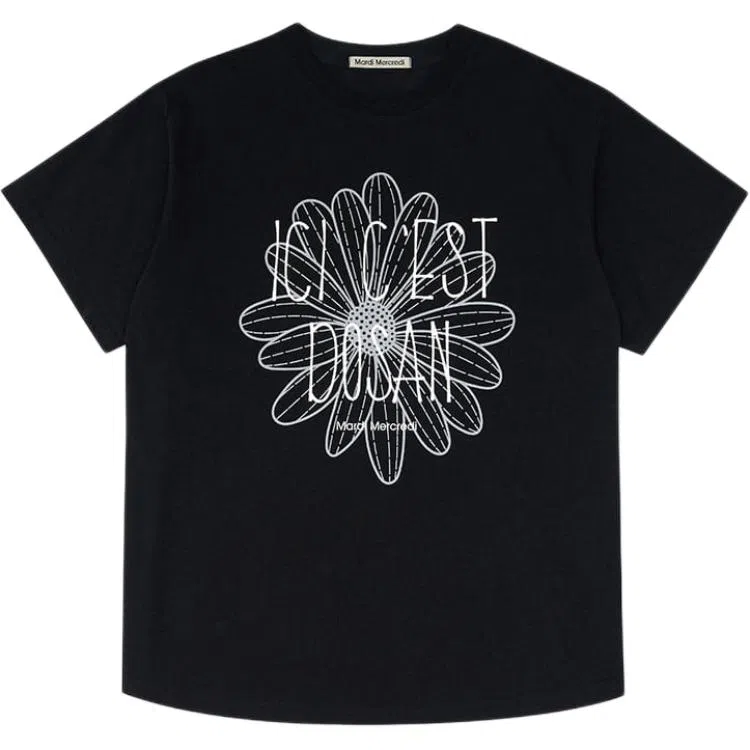 MARDI MERCREDI TSHIRT FLOWERMARDI DOSAN EXCLUSIVE_BLACK GREY T