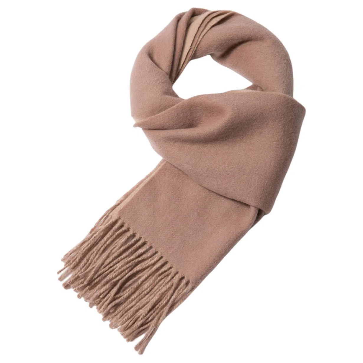 红豆 简约舒适百搭纯色柔软 羊绒 绒线围巾 男女同款情侣款