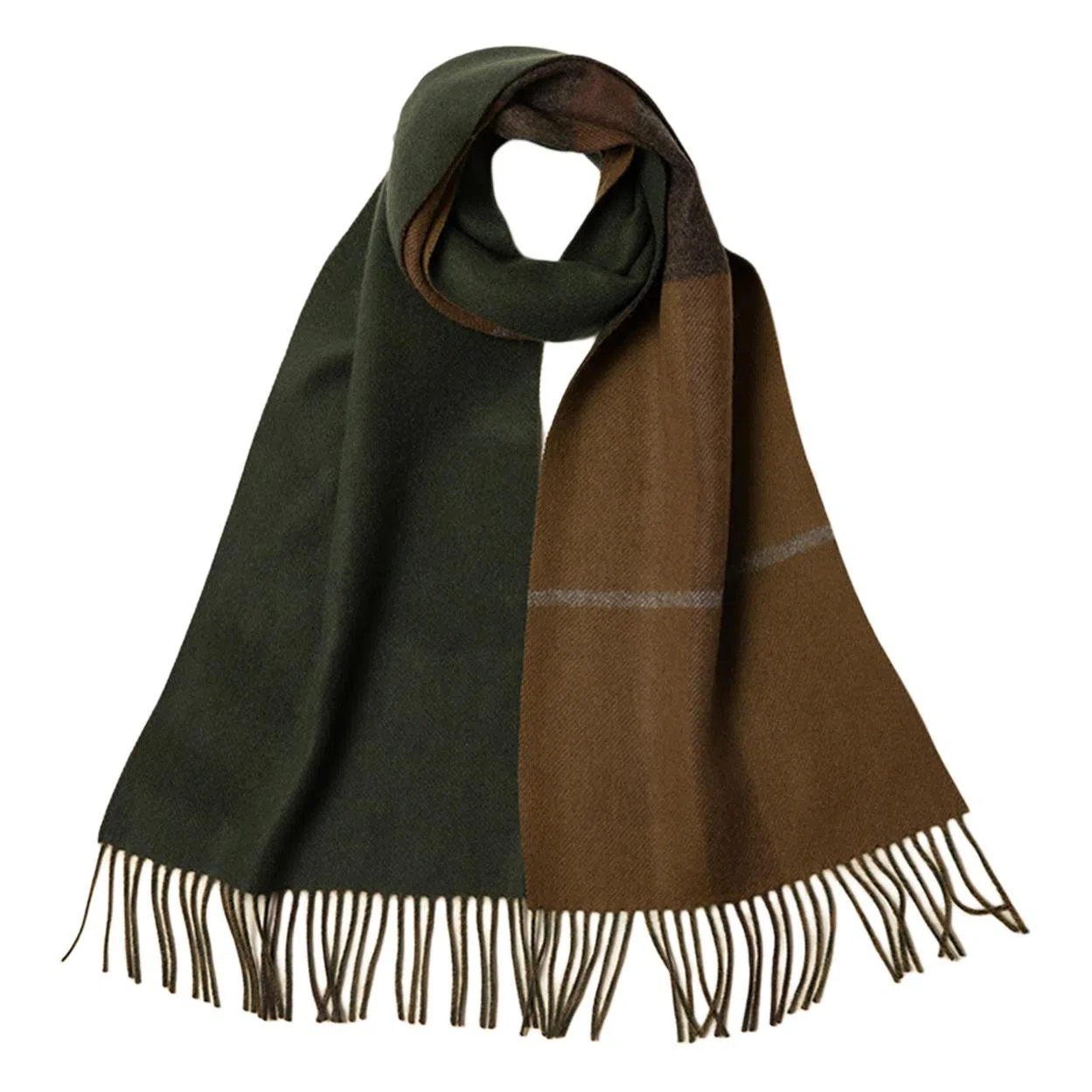 红豆 拼色经典柔软舒适百搭条纹 羊绒 绒线围巾 男女同款情侣款