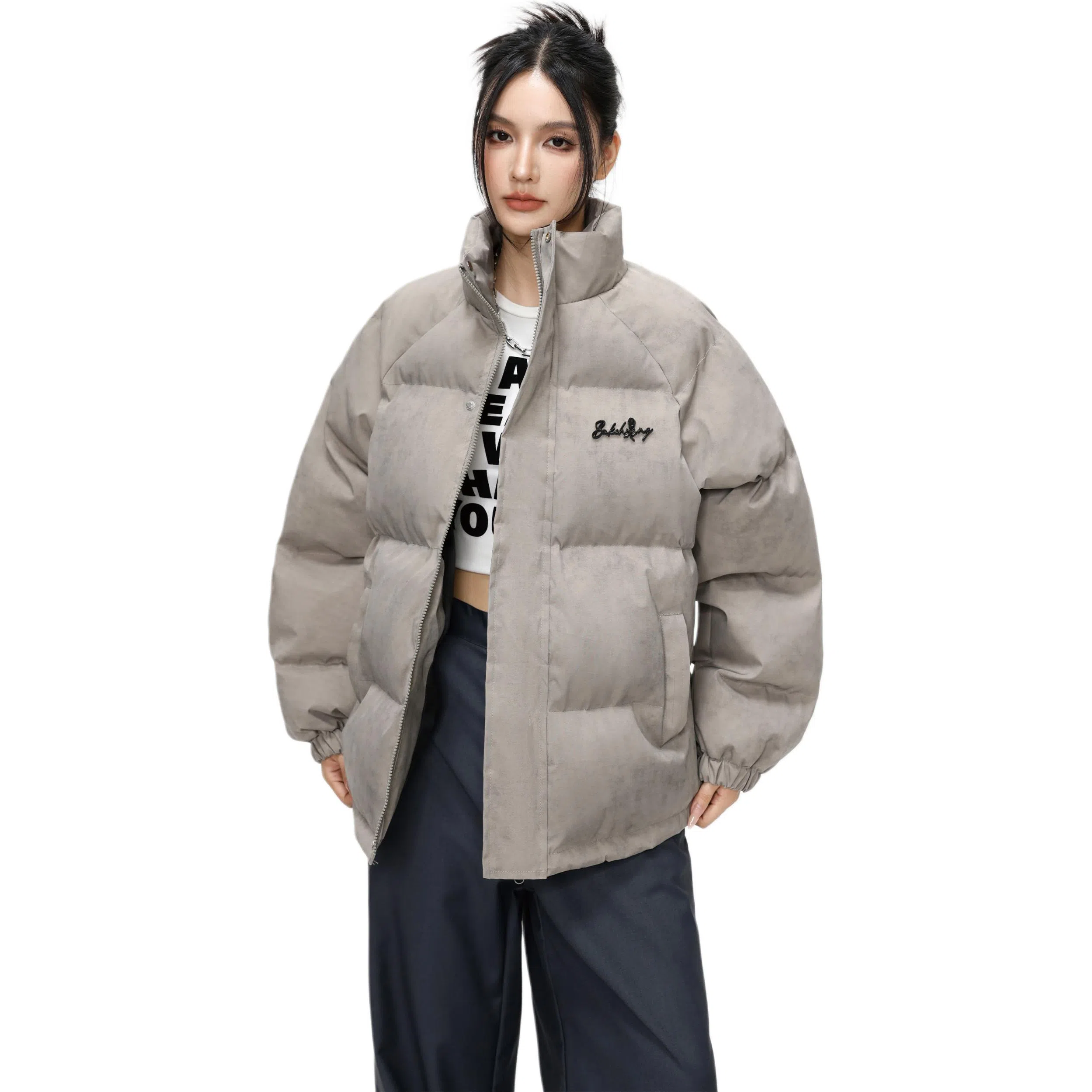 【扎染面包服】布客行 美式复古立领宽松休闲百搭高级感时尚街头基础通勤加厚保暖防泼水防污做旧废土风无性别主义冬季棉袄棉服 男女同款
