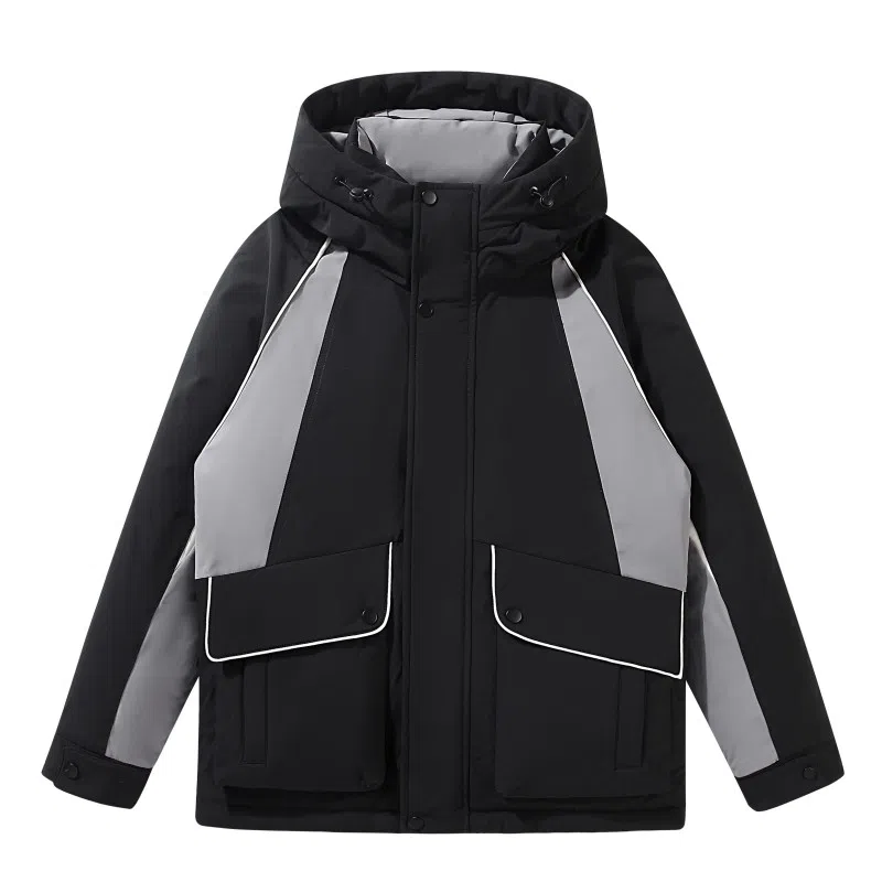FORHUG Geometric Colorblock Down Jacket