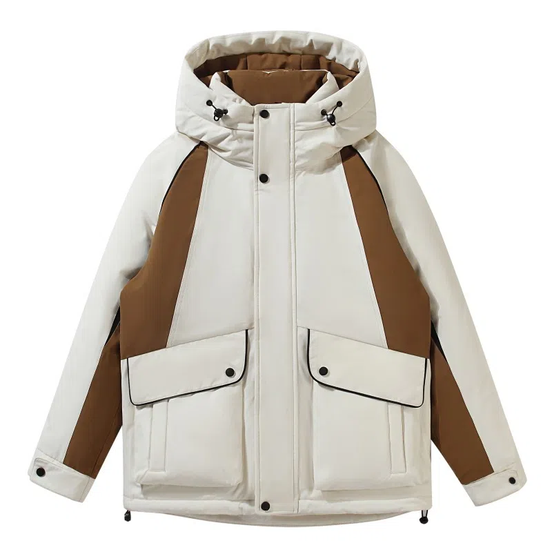 FORHUG Geometric Colorblock Down Jacket