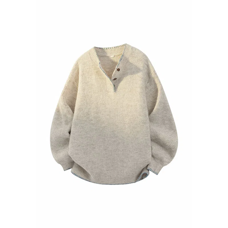 欧迪芬 美式圆领复古简约慵懒英伦时尚保暖舒适百搭纯色常规青春活力风毛衣 男女同款