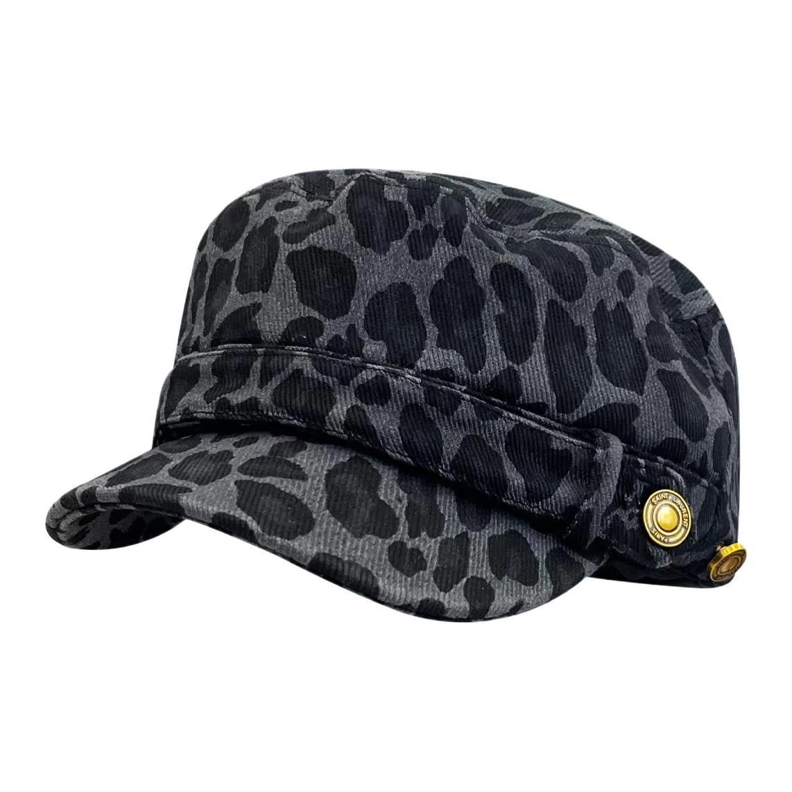 木林森 美式复古豹纹酷千禧辣妹显脸小 牛仔布 贝雷帽 男女同款情侣款