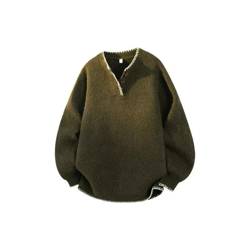 欧迪芬 美式圆领复古简约慵懒英伦时尚保暖舒适百搭纯色常规青春活力风毛衣 男女同款