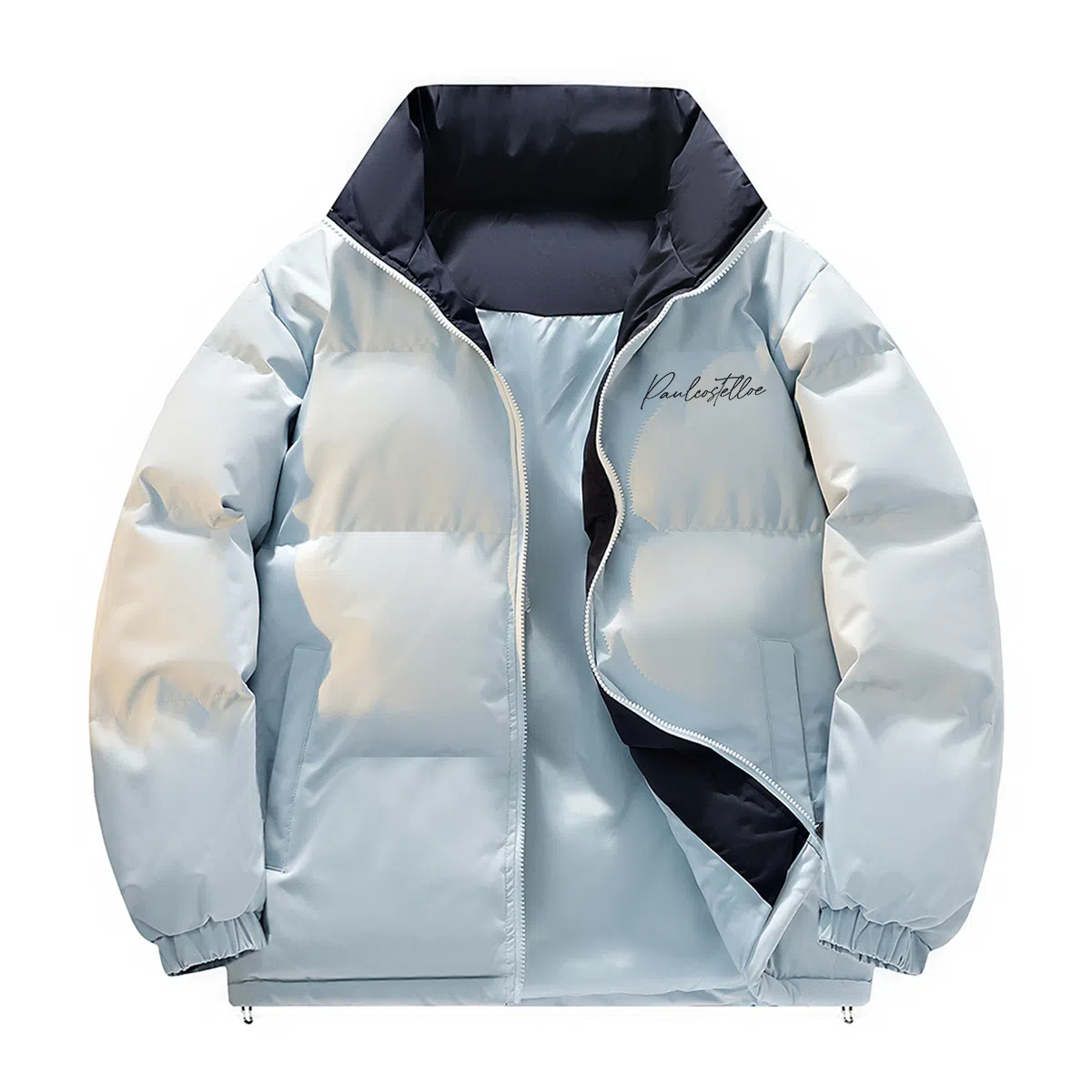 PAUL COSTELLOE Logo Colorblock Down Jacket