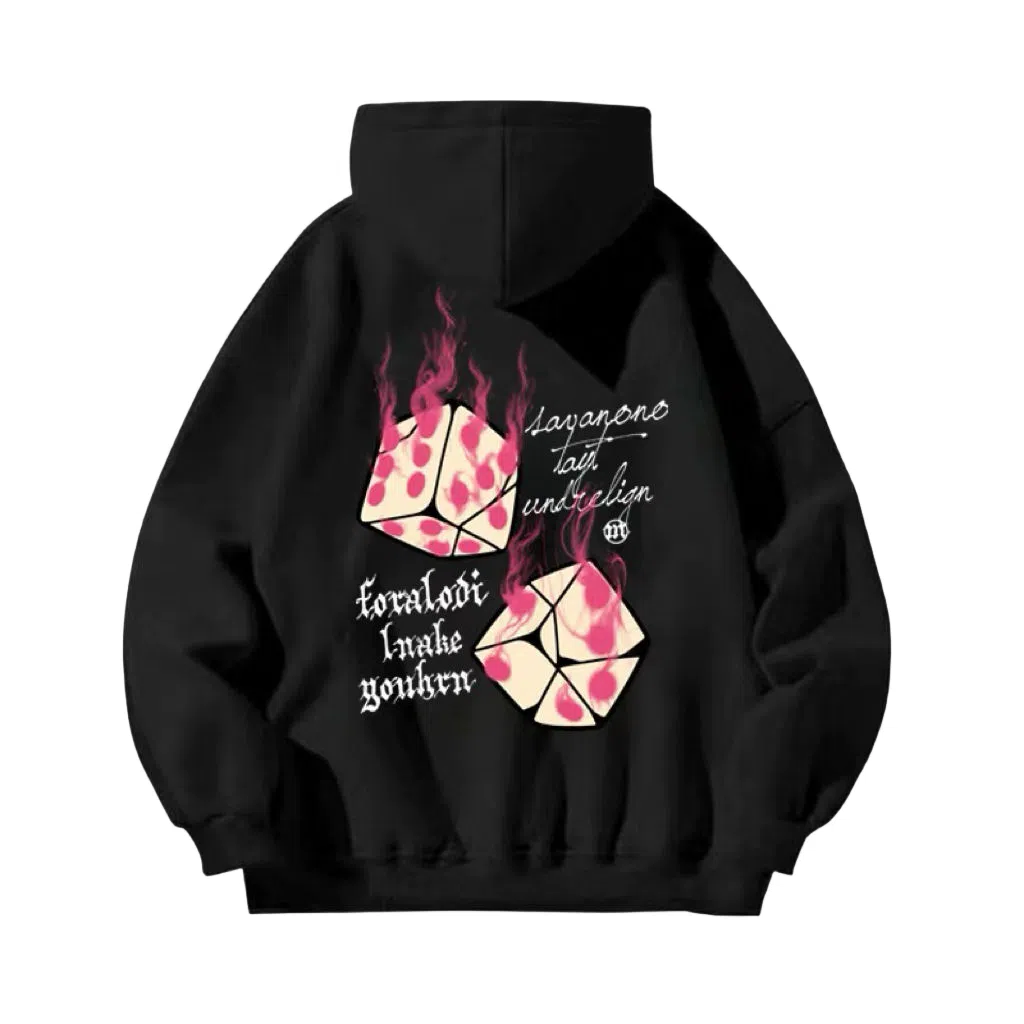 吉姆沃克卫衣 韩版潮流骰子印花连帽