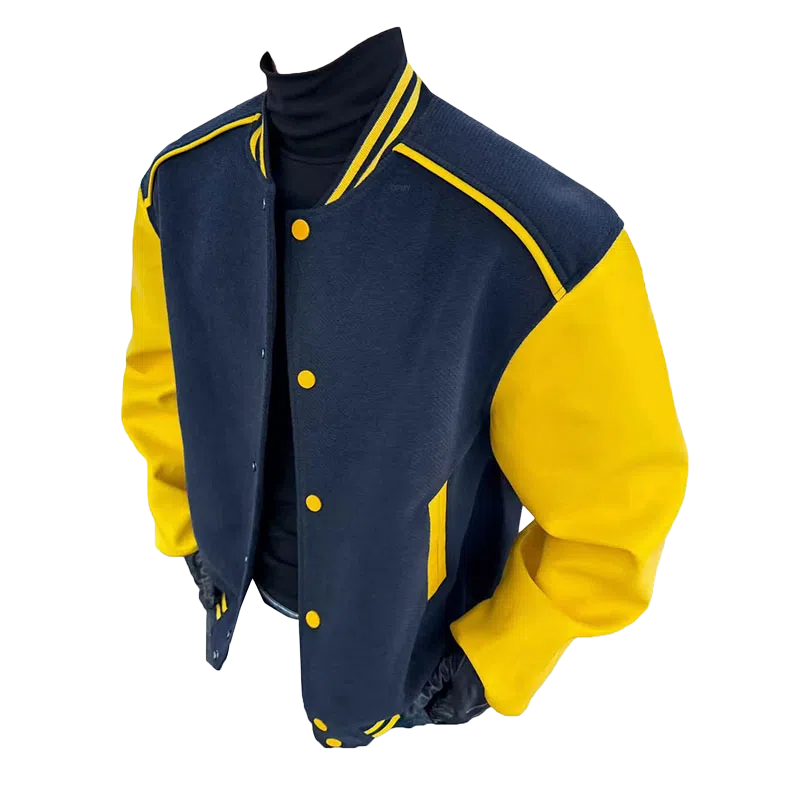 OPMY Letter Embroidered Baseball Jacket