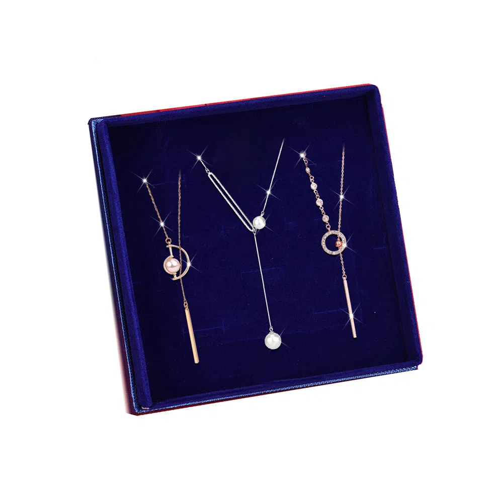 缔晶 简约轻奢时尚长款毛衣链套装 精致高档外套上衣百搭配饰 合金 项链 女款