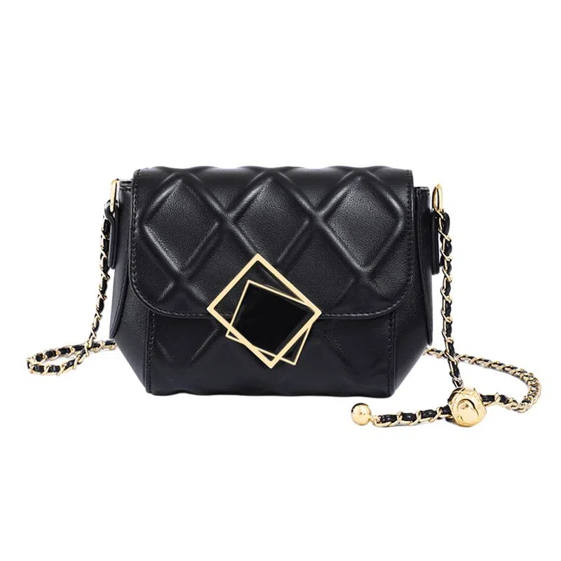 PT'SON Quilted Chain Bag Black/Off-White