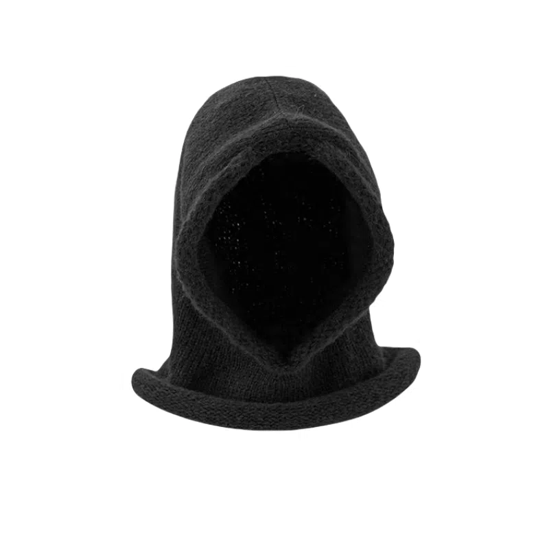 北极绒 秋冬季巴拉克拉法帽大头围百搭保暖围脖一体针织套头帽 聚酯纤维 绒线帽 男女同款情侣款