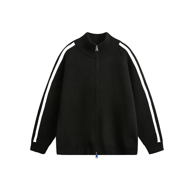 欧迪芬 高领美式风格简约慵懒风撞色图案舒适亲肤百搭双杠条时尚潮流毛衣 男女同款