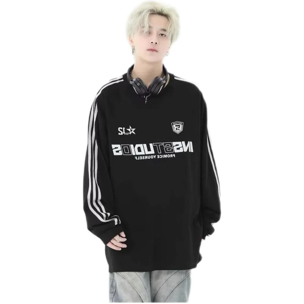 TONYBEAR Three Stripe Raglan Crewneck Sweatshirt