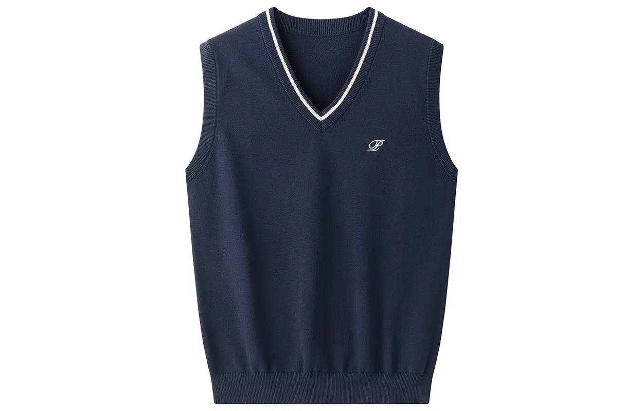 东鲸岁时记 开学季学院风日常休闲复古秋季保暖纯色刺绣外套温暖时尚设计感毕业季马甲 男款