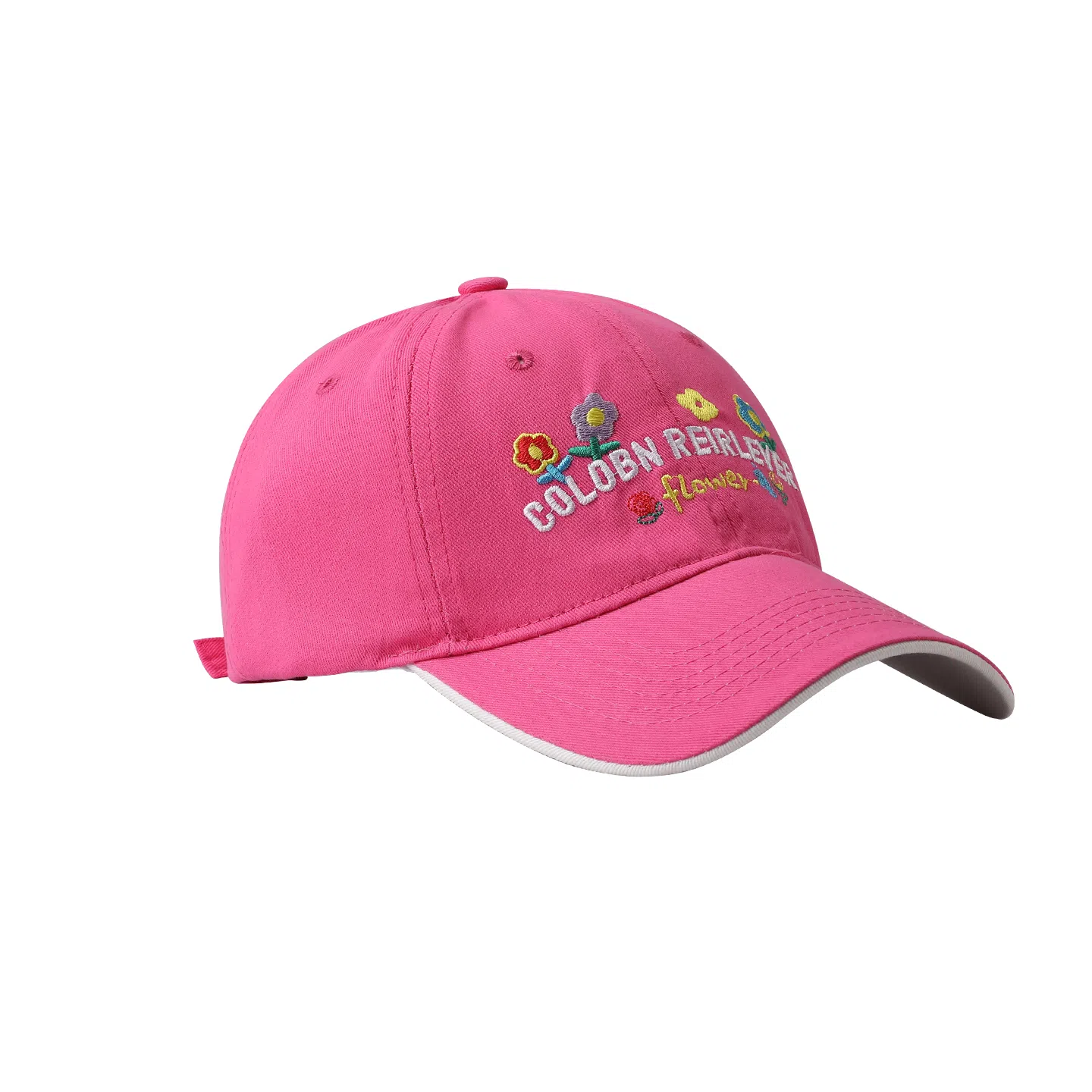 稻草人 韩版甜美可爱 显脸小 简约休闲百搭 刺绣字母小花 棉 鸭舌帽 女款