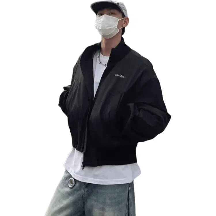 布客行 防风保暖老钱风美式高街立领百搭长袖飞行员高级感通勤短款羽绒服 男女同款
