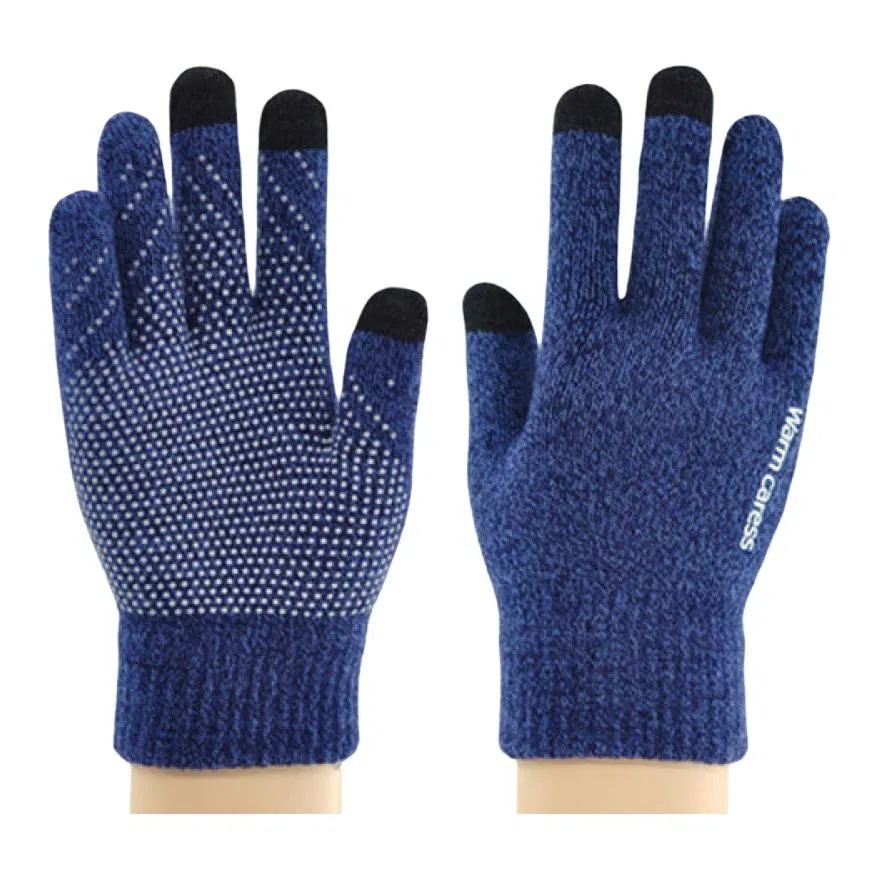 艾佳微 【保暖必备】触屏男士加绒加厚防滑保暖韩版大学生通用 毛线 绒线手套 男女同款情侣款