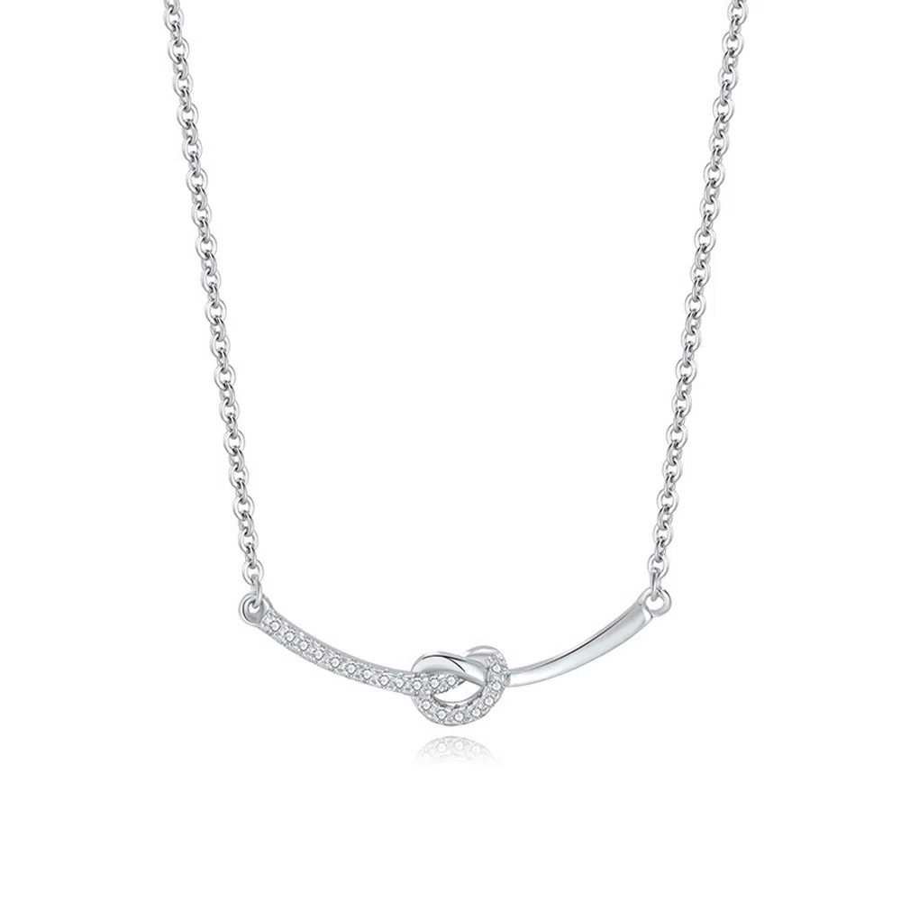 【S925银 在逃公主】 七七银饰 爱心绳结 时尚简约长期主义高级感 法式闪耀轻奢精致 日常通勒吸睛百搭转运#好运 纯银 项链 女款