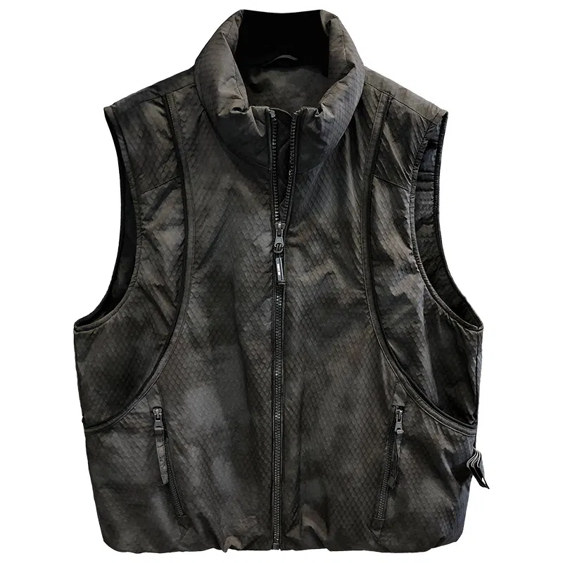 太空冷调肌理感鸭绒工装宽松保暖背心  羽绒马甲  男款
