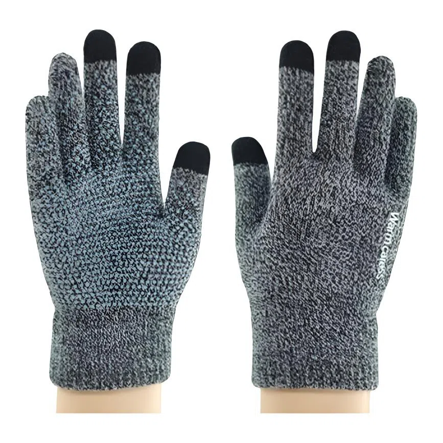 艾佳微 【保暖必备】触屏男士加绒加厚防滑保暖韩版大学生通用 毛线 绒线手套 男女同款情侣款