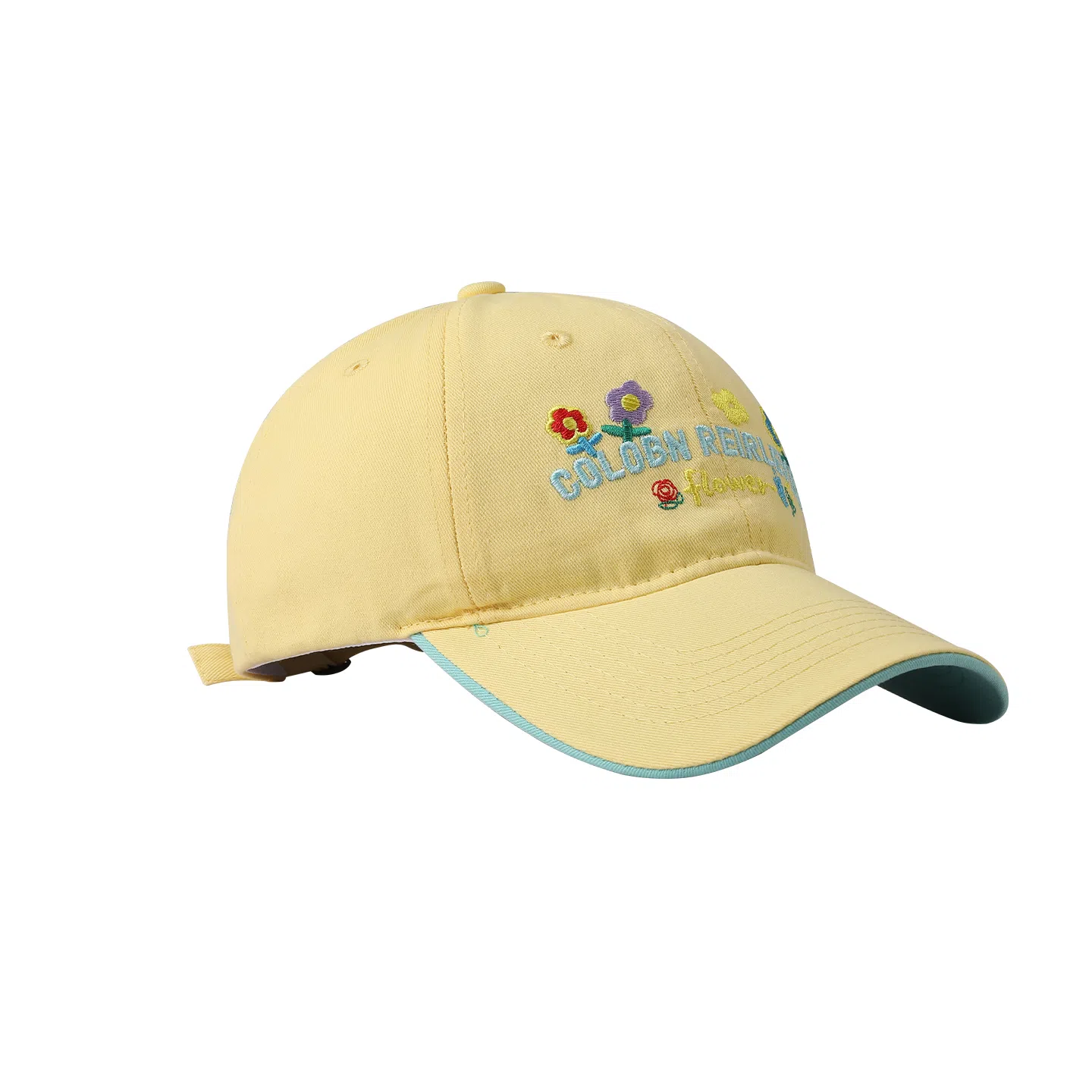 稻草人 韩版甜美可爱 显脸小 简约休闲百搭 刺绣字母小花 棉 鸭舌帽 女款