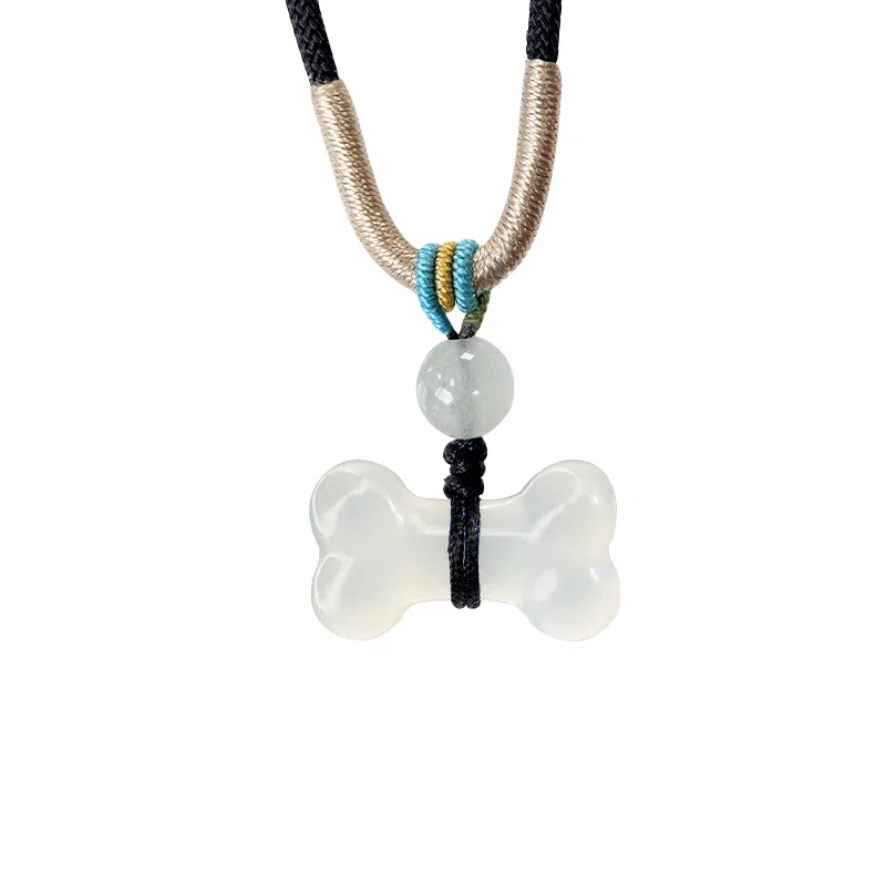 乃瑭 【吃定你了】天生一对猫耳朵猫头骨头 高品质新中式 浪漫甜蜜小众创意百搭 岫玉 项链 男女同款情侣款