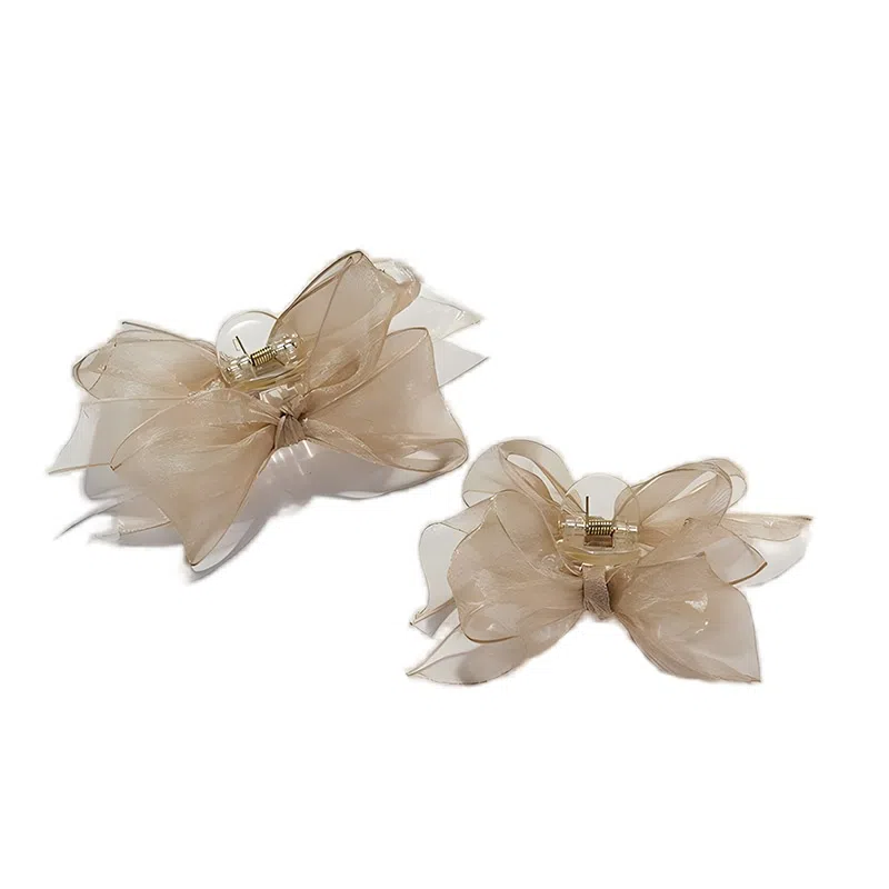 左欧 欧根纱蝴蝶结刘海夹高级感 发夹 女款