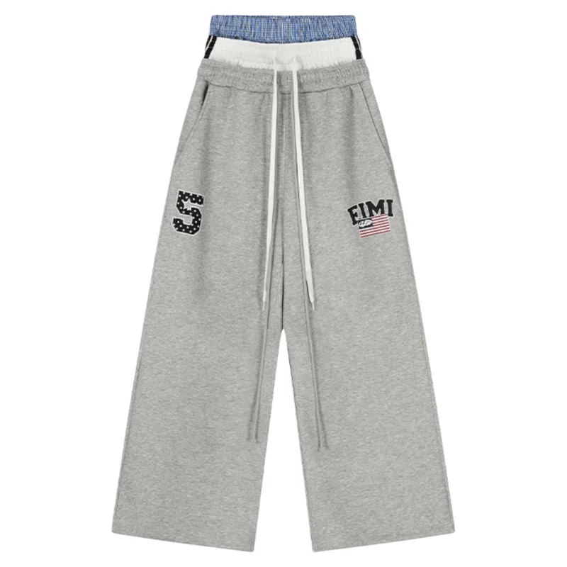 POWXV Retro Layered Waist Tie Sweatpants
