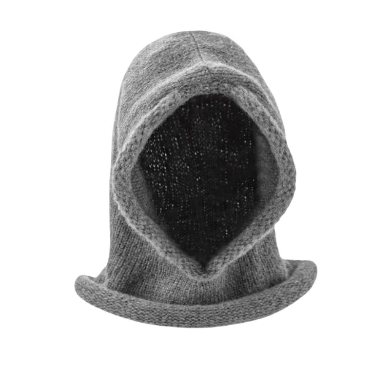 北极绒 秋冬季巴拉克拉法帽大头围百搭保暖围脖一体针织套头帽 聚酯纤维 绒线帽 男女同款情侣款