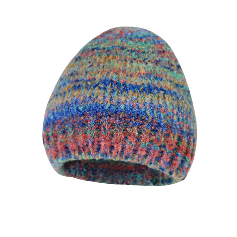 北极绒 秋冬季小众渐变条纹多巴胺彩色盆帽保暖护耳显脸小 涤纶 绒线帽 男女同款情侣款