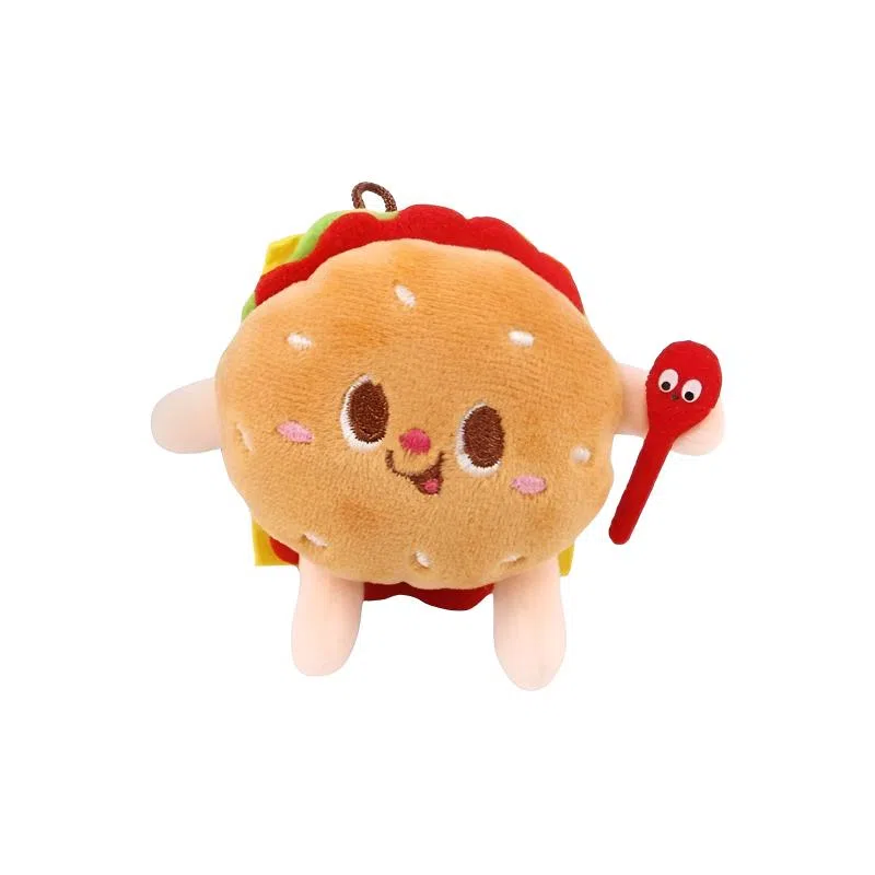 丹琴 创意薯条小汉堡可爱公仔书包包挂饰玩偶车钥匙扣 毛绒/合金 挂件 男女同款情侣款
