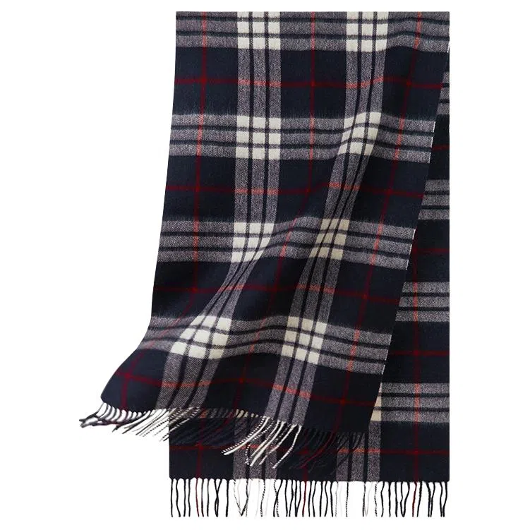 红豆 品牌方格格子条纹经典百搭保暖 羊毛 绒线围巾 男女同款情侣款