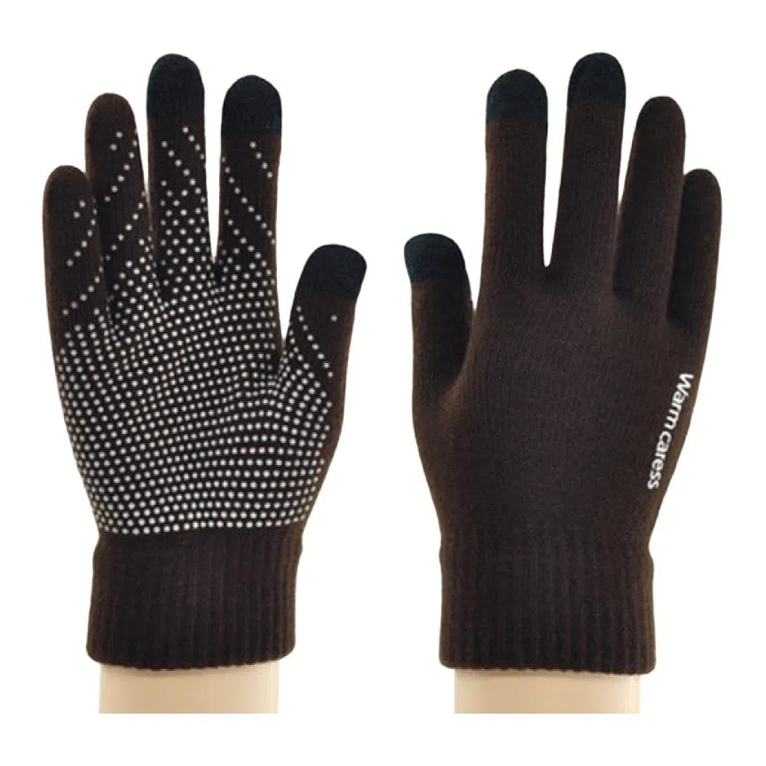 艾佳微 【保暖必备】触屏男士加绒加厚防滑保暖韩版大学生通用 毛线 绒线手套 男女同款情侣款