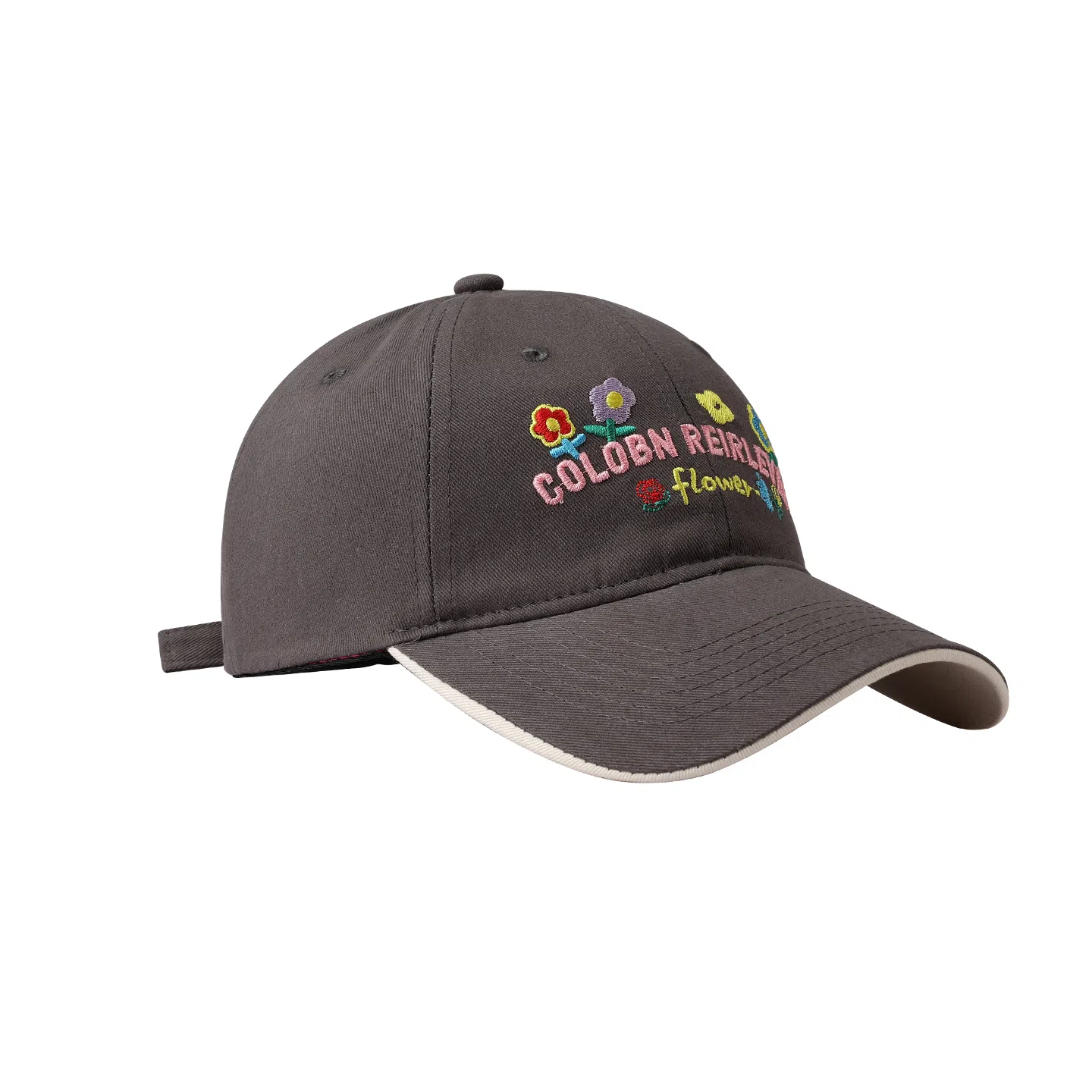 稻草人 韩版甜美可爱 显脸小 简约休闲百搭 刺绣字母小花 棉 鸭舌帽 女款