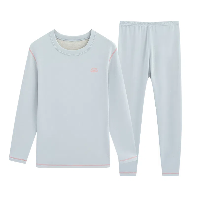 贴身领域 秋冬羊绒蚕丝德绒内衣女士初高中学生加厚秋衣秋裤女冬季保暖套装 女款