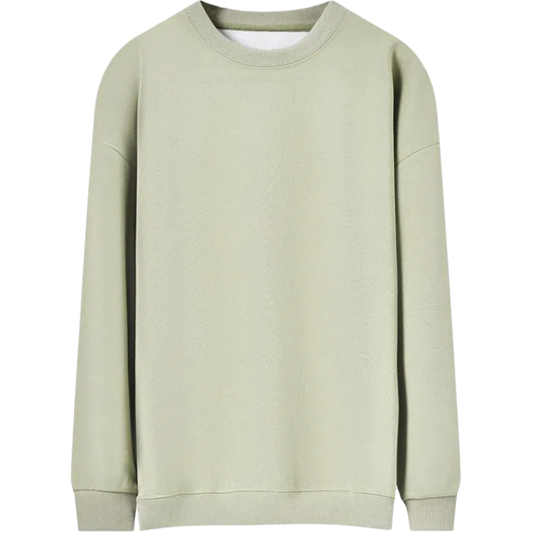 乱步 美式休闲宽松纯色打底衫圆领长袖卫衣 男女同款