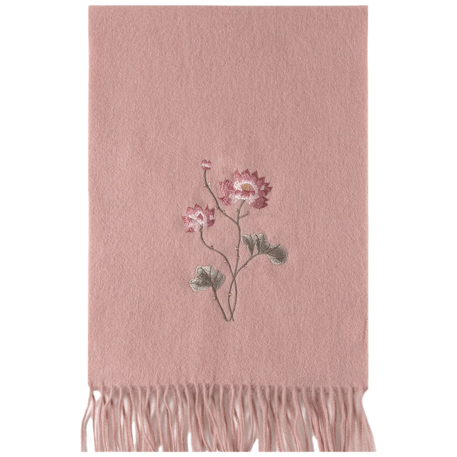 上海故事 花卉刺绣加厚保暖精致舒适优雅柔软 绵羊毛 绒线围巾 女款