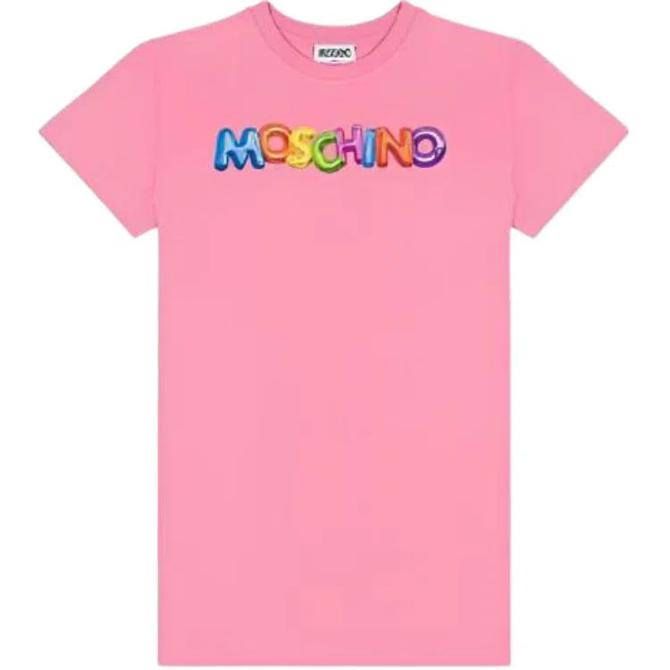 Moschino Kids Letter Print Dress Pink